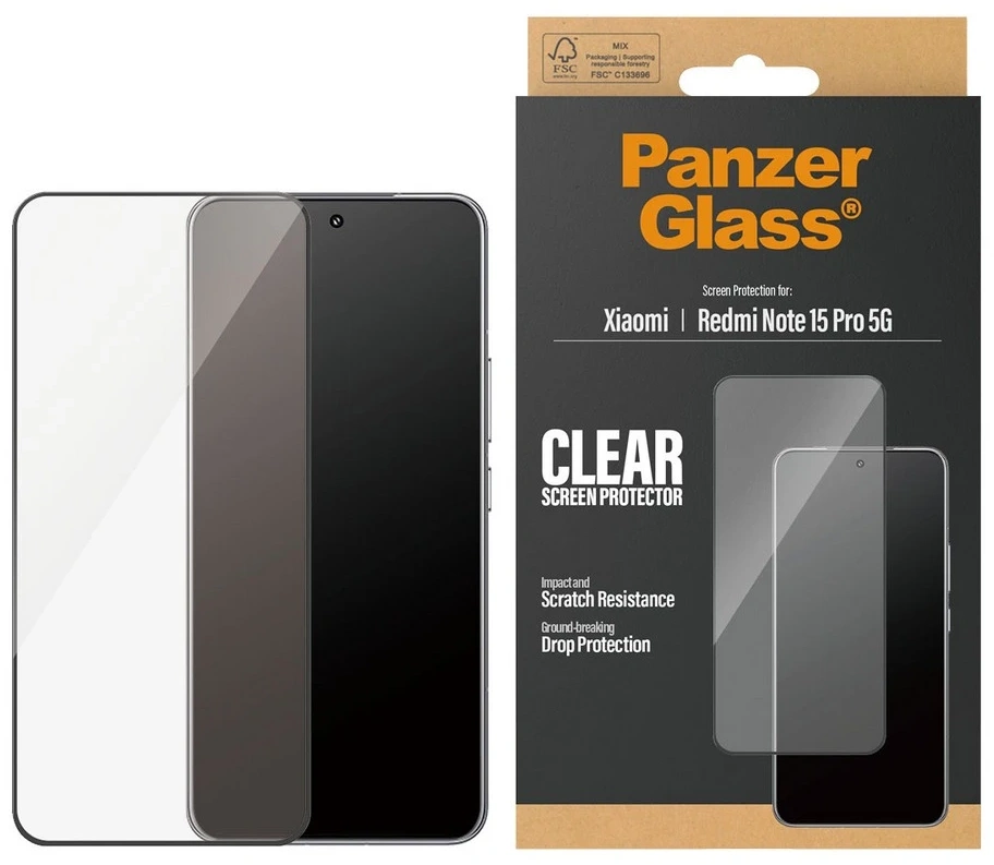 Panzerglass Xiaomi Redmi Note 15 Pro 5G stikliukas, skaidri, 3 nuotrauka